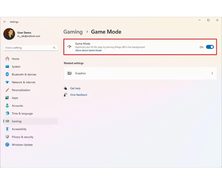 windows 11 game mode